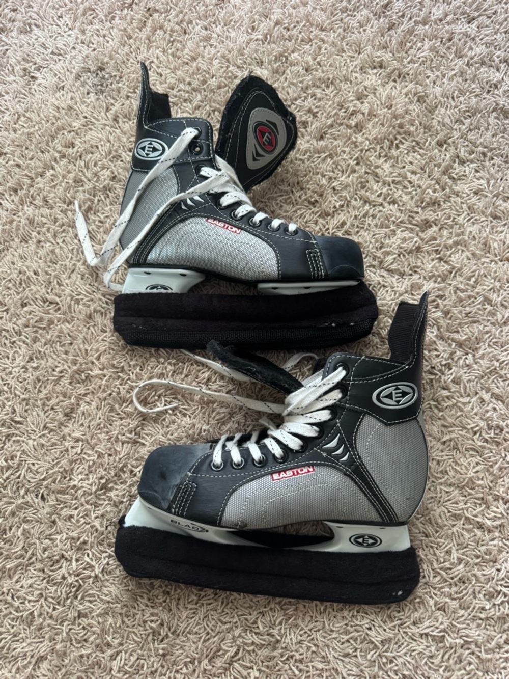 Easton Black and Gray Youth Ice Hockey Skates
